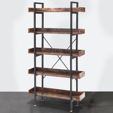 5 Tiers Rustic Wood Bookcase