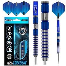 RED DRAGON Polaris Tungsten Blue Coated Steeltip Darts Set, With Flights&Shafts