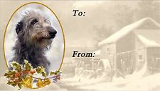 Deerhound Christmas Labels by