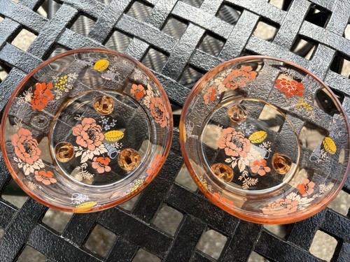 Vintage 1970s floral glass - vintage,