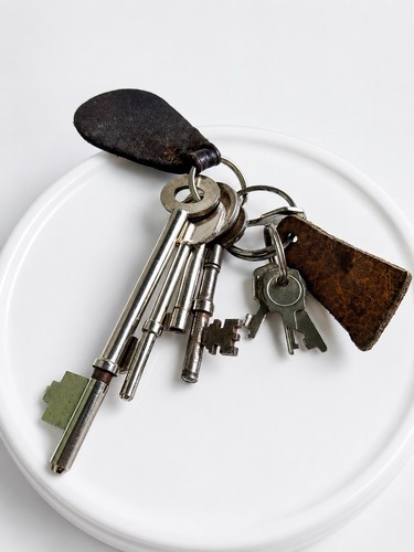 Vintage skeleton key lot with - key,