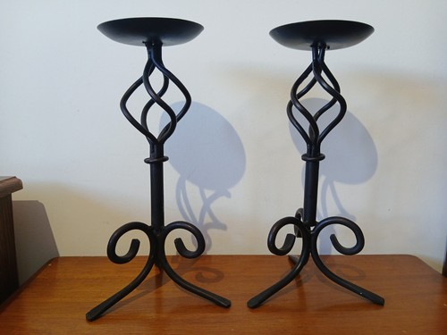 Pair brown black metal - pair, brown/black
