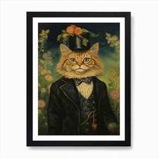 Louis Wain Cat With A Hat Art