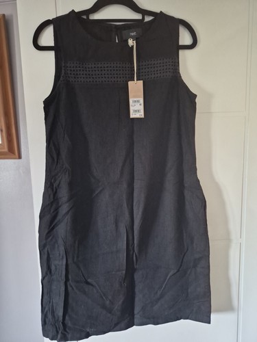 Next womans black linen knee - next,