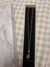 Silver 925 Necklace With Pendant And Incased Dried Flowers Droplet, Very Pretty.