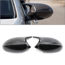 Pair Rear view mirror cover trim For BMW E90 E91 328i 328xi 335xi Carbon Fiber