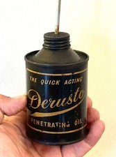 Rare Pre War Antique Derusto Penetrating Oil Can / Tin Oiler