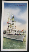HMS RENOWN  Battlecruiser  Vintage 1930's Colour Picture Card  DE19M