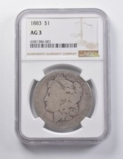 AG3 1883 Morgan Silver Dollar