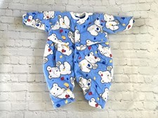 Vtg Bright Future Baby Boys Winter Snowsuit Size 0-3 Months Lined One Piece Coat