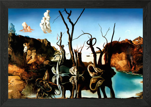 Salvador dali swans framed - salvador,