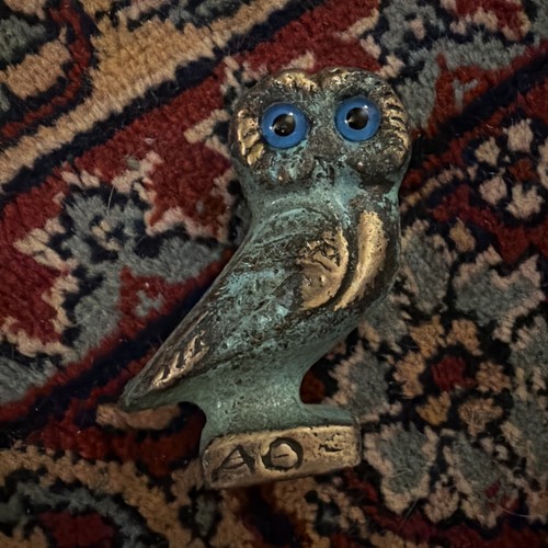 Owl athens wisdom - athens, bronze