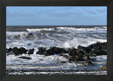 Borth waves Framed Wall Art
