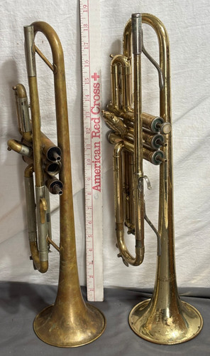 Lot vtg trumpet - lot, repair