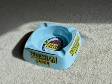 Vintage Wrexham Lager Ashtray Blue & Yellow Castle Associates, Welsh Collectable