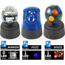 3 Mini Party Light Kids Disco Set Mirror Ball Disco Fuzz Lights Birthday Xmas