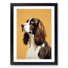 English Springer Spaniel Minimalism Framed Canvas Wall Art Print Poster Picture