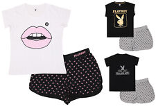 LADIES SHORT PYJAMAS PLAYBOY NOVELTY SEXY PJ SET UK 10 12 14 16 18 20 NIGHT WEAR