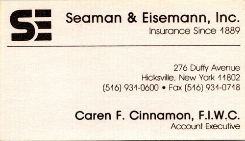 Seaman eisemann hicksville - &,