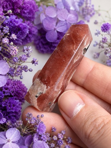 Red rhodochrosite crystal - red,
