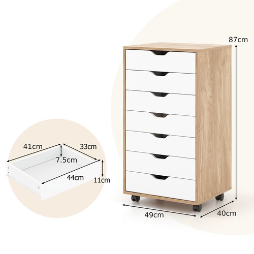 Drawer chest mobile - 7-drawer, lateral