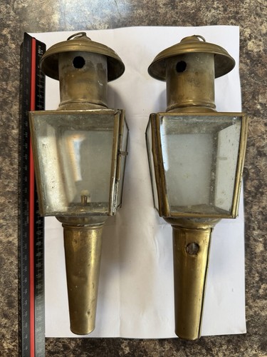 Pair antique miniature brass - pair,