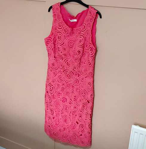 Kaliko pink swirl - pink, embroidered