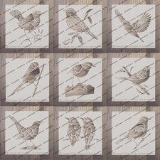 Bird stencils craft,fabric,glass,furniture,wall art Sm + Lrg