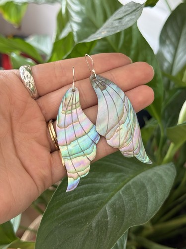 Abalone drop earrings - drop, sterling