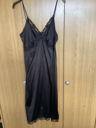 Black long vintage silky - black,