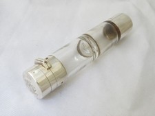 VICTORIAN SILVER & GLASS DOUBLE END SCENT BOTTLE LONDON 1879