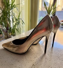 Gold Snake-Pattern High Heels