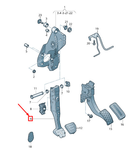 Touran brake pedal rhd - touran,