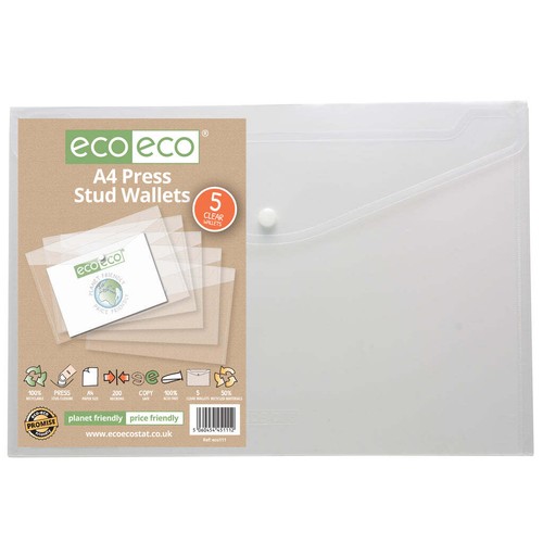 Clear plastic press - clear, stud