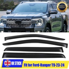 Smoked Wind Deflectors Window Rain Guards Set For Ford Ranger T9 2023+ D/Cab UK