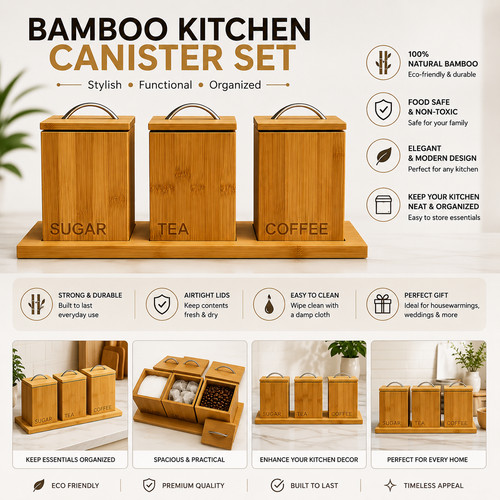 Bamboo wood tea coffee sugar - bamboo,