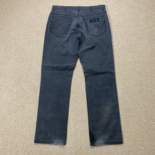 Wrangler Texas Stretch Jeans Mens 35x32 Grey Lightweight Denim Trousers USA