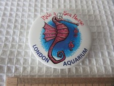 Ride a Sea Horse London Aquarium TIN BADGE (#35)