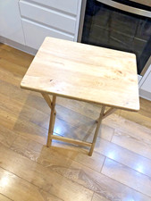 Folding Wooden Side Table Desk Snack Laptop Tea Coffee Picnic Camping