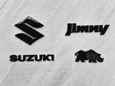 Suzuki Emblem Logo Jimny Rhino Metal Badge Decal - Gloss Black includes backing
