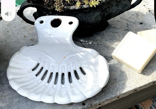 Antique enamel soap - enamel, dish,