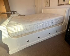 Solid wood painted sleigh bed