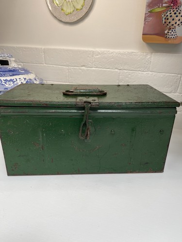 Vintage metal toolbox with - metal,