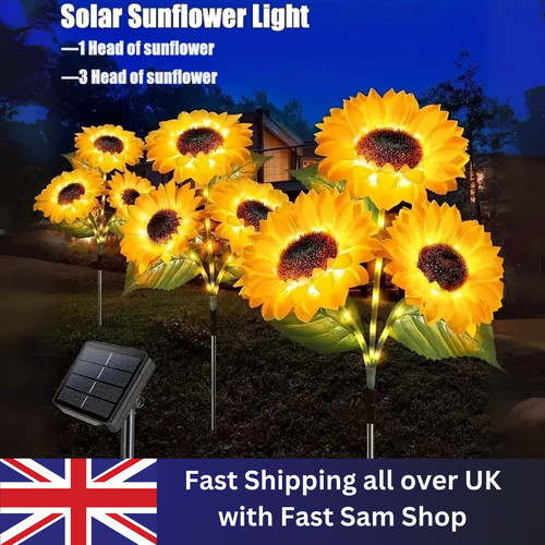 Solar flower stake lights - stake,