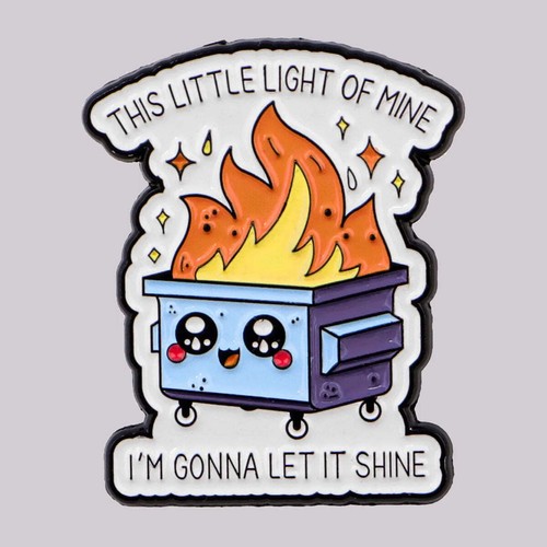 Dumpster fire enamel - fire, pin