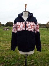 CEDARWOOD Navy Chunky Knitted Zip Up Lined Cardigan Hoody Large Chest 43” BNWT