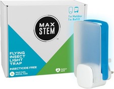 MAX STEM LED Light Trap, Insecticide-Free Fly Catcher, Indoor Fly Trap, 24/7 Pr