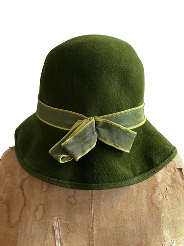 Vintage 1950s green felt hat - 1950s,
