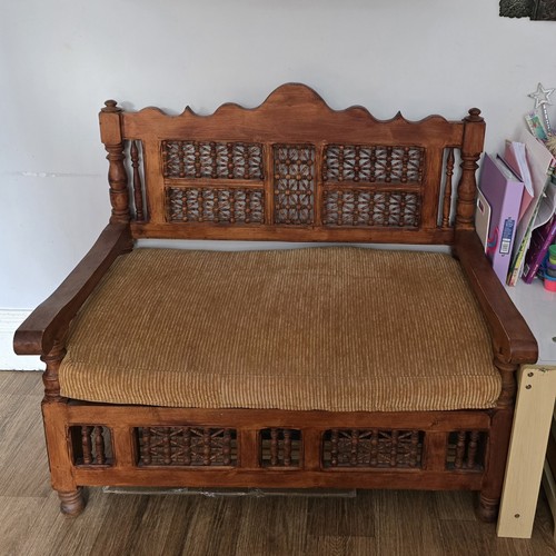 Antique wood moroccan sofa - moroccan,
