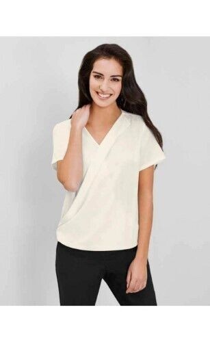 Simon jersey wrap front blouse - front,